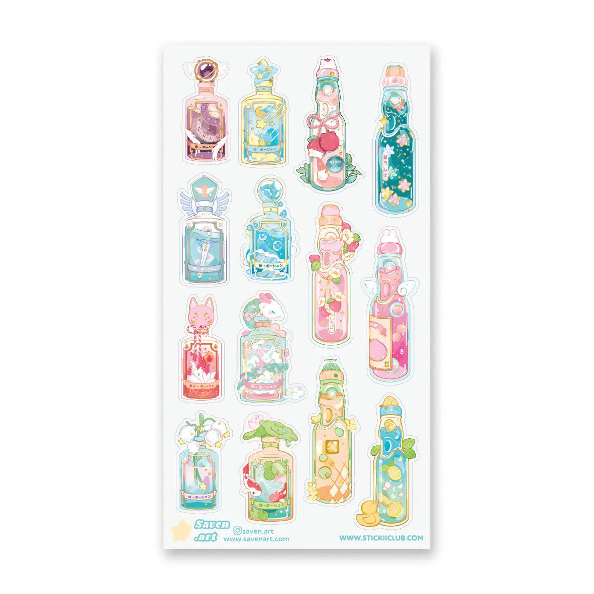 🥤🌸 POP! Fizz! @saven.art’s sparkling bottles are fully stocked with ramune refreshers, dreamy elixirs, and fruity little spells for every craving. From strawberry sweetness and citrus sparkle to moonlit brews, lucky charms, guardian potions, and cozy peachy sips, this sheet is basically a vending machine for wishes.

Art by: @saven.art