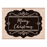 Sello de pizarra con texto Feliz Navidad