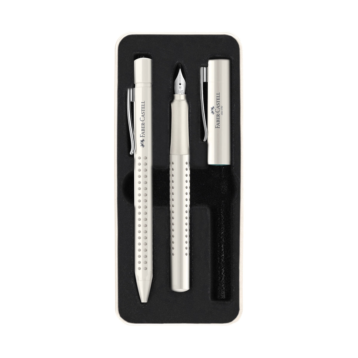Faber-Castell Grip 2010 Fountain & Ballpoint Pen Gift Set - Coconut Milk