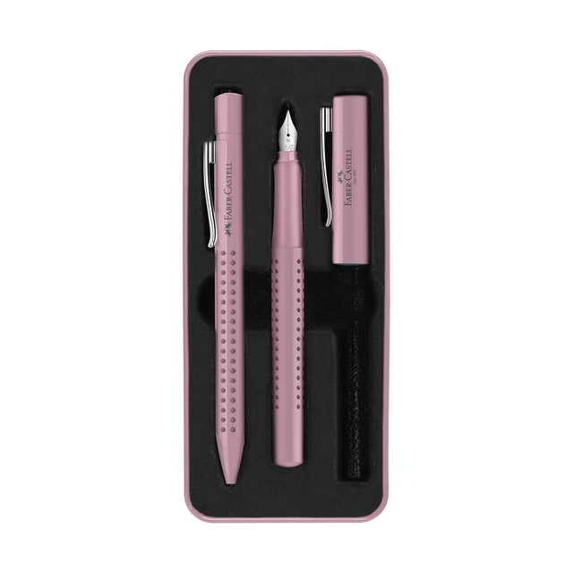 Faber-Castell Grip 2010 Fountain & Ballpoint Pen Gift Set - Rose Shadows