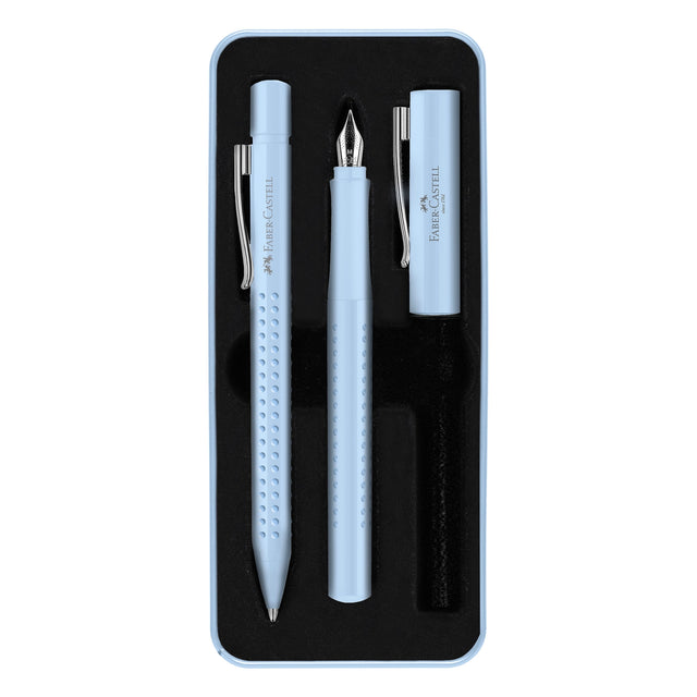 Faber-Castell Grip 2010 Fountain & Ballpoint Pen Gift Set - Sky Blue