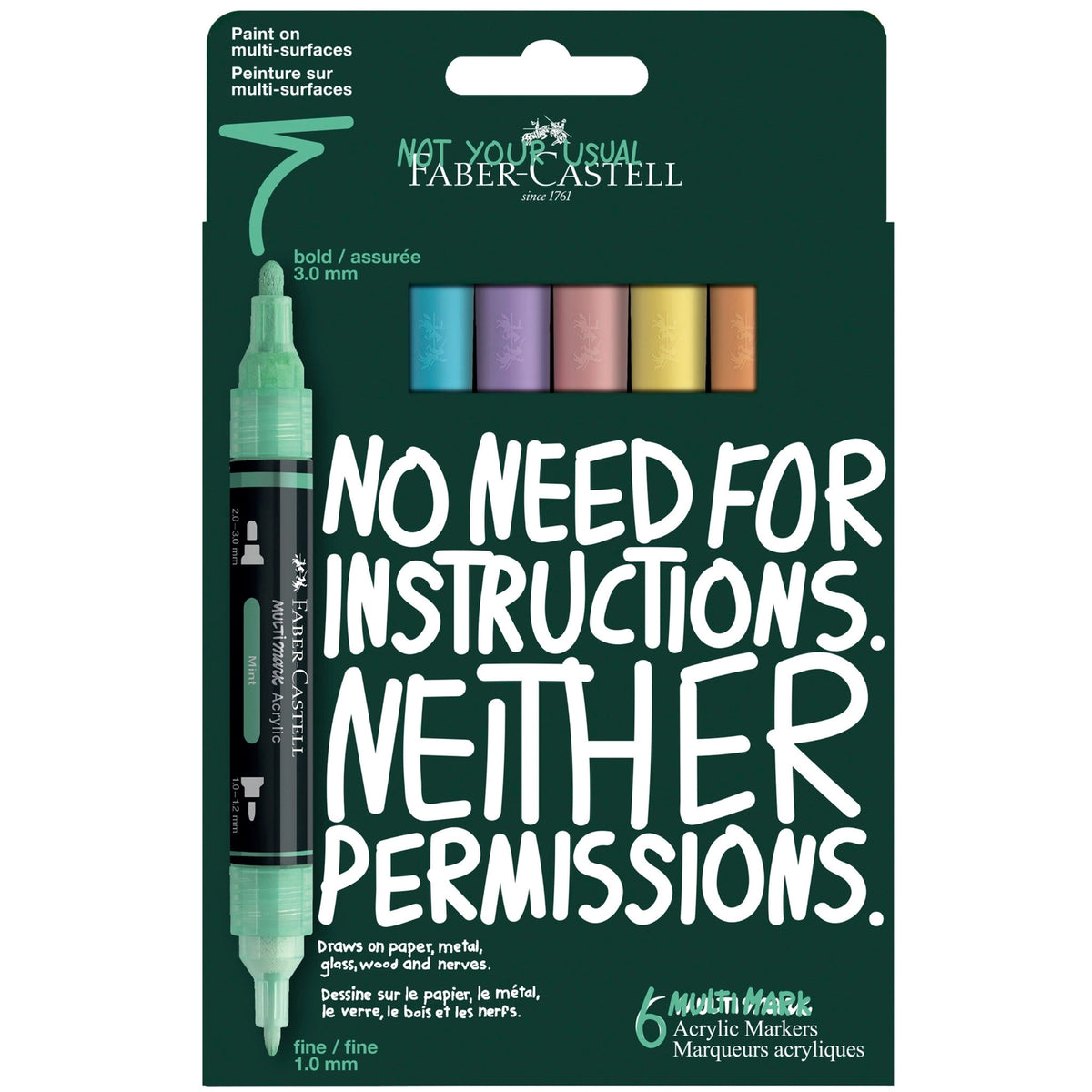 Faber-Castell Multimark Acrylic Paint Markers: Pastel Colors