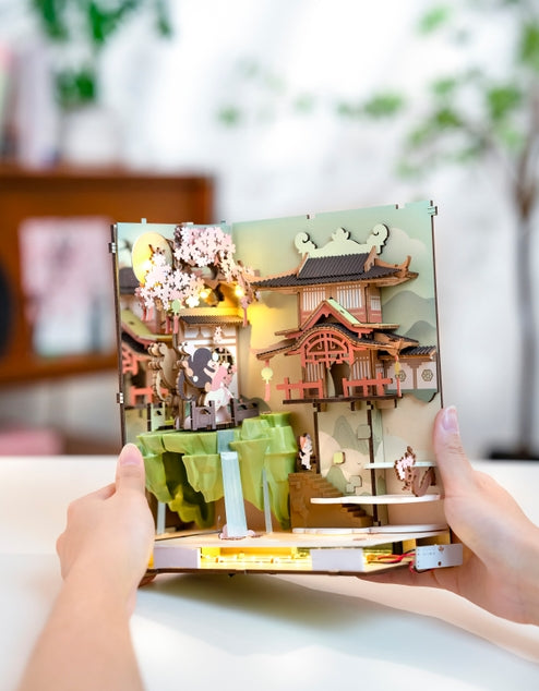 Kit de rincón de libros con forma de sakura que cae