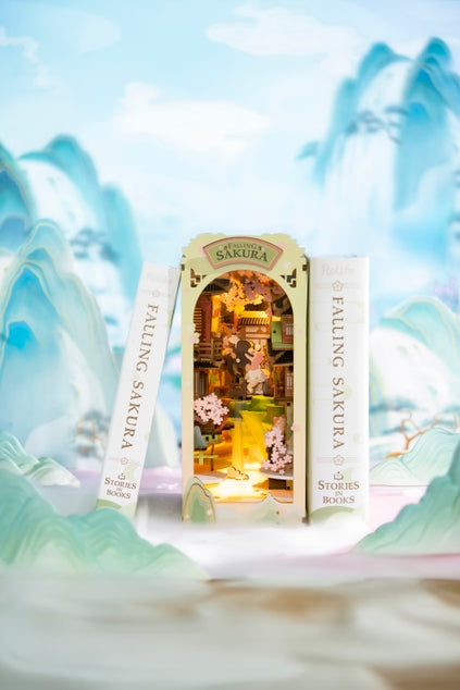 Kit de rincón de libros con forma de sakura que cae