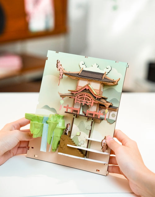 Kit de rincón de libros con forma de sakura que cae