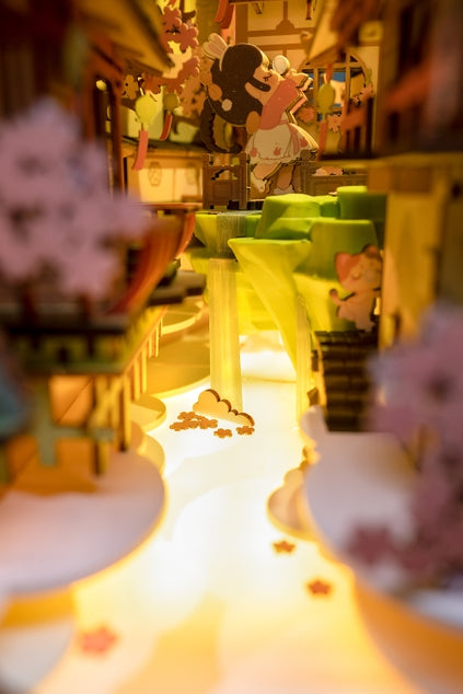 Kit de rincón de libros con forma de sakura que cae