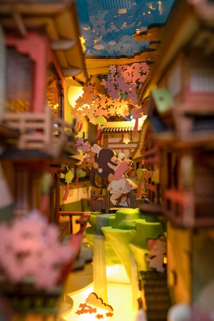 Kit de rincón de libros con forma de sakura que cae