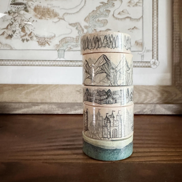 Kingdom of Threads - Fantasy Map Shorelines Washi Tape