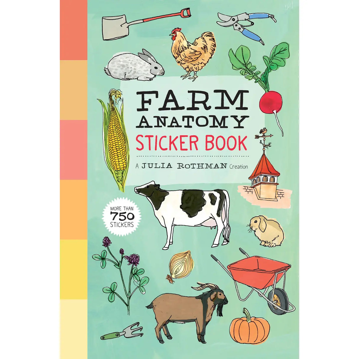 Fans can't get enough of Julia Rothman's acclaimed illustrations from her best-selling book, Farm Anatomy, and now they can put them anywhere they want with more than 750 colorful stickers depicting chickens, bees, bugs, knots, fences, tractors, sheep, pigs, goats, vegetables, and much more of the bountiful parts and pieces of farm life. In a compact gift package at the irresistible price of $12.95.