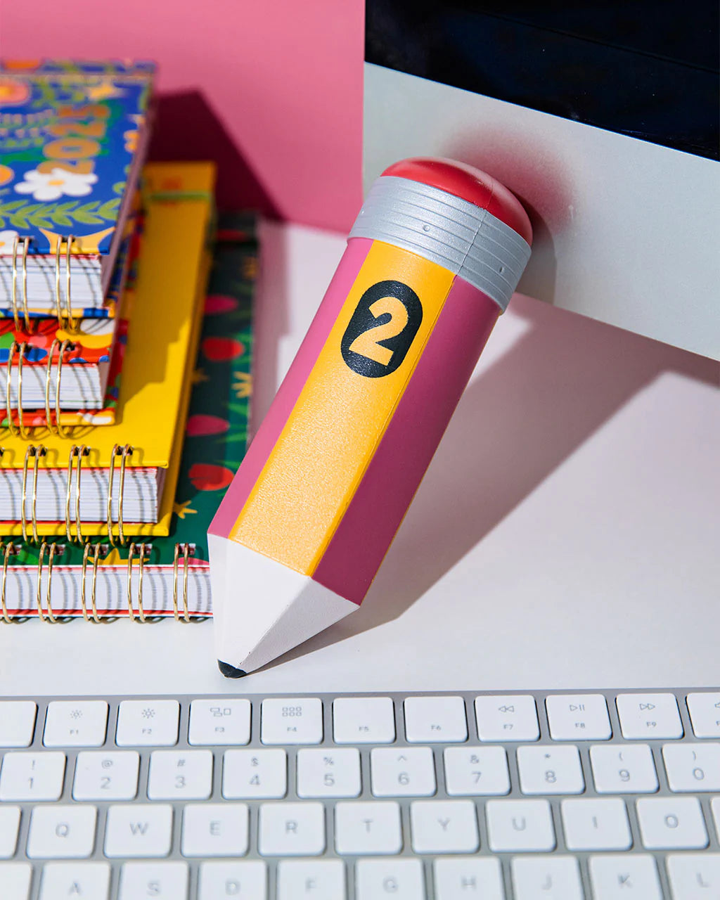 Let it all out with this pencil-shaped de-stress ball. It’s made of slow rising polyurethane foam, which basically just means that no matter how tight you squeeze it, It’ll always go back to its original shape. So squeeze all your troubles away, this pencil isn’t going anywhere.