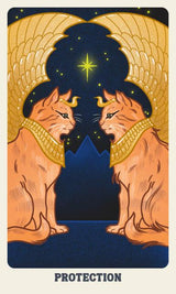 Tap into the wisdom of the feline spirit with this deluxe oracle deck and guidebook from author of Amenti Oracle Jennifer Sodini and artist Amelia Rose. Feline Mystique delves into the enchanting world of cats, exploring their roles in folklore, myth, and pop culture through the unique personalities and enigmatic qualities of different breeds.
