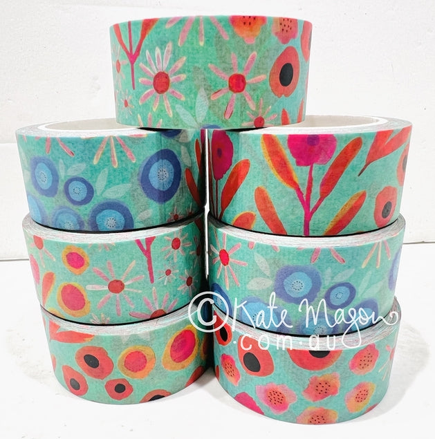 Florally Floral Aqua Washi Tape