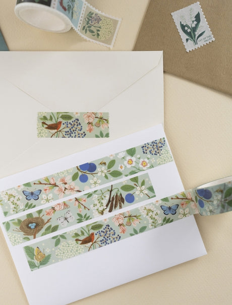 Cinta washi de árboles en flor