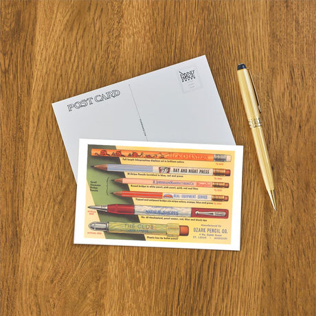 Elevate your inventory with this classic 3.5" x 5.5" postcard featuring an image from our Literature & Letters collection titled Varieties of Pencils.