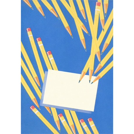 Elevate your inventory with this classic 3.5" x 5.5" postcard featuring an image from our Borders & Motifs collection titled Pencils and Card.