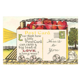 Elevate your inventory with this classic 3.5" x 5.5" postcard featuring an image from our Literature & Letters collection titled Postcard with Hearts.