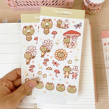 Cherry Rabbit Frog Friends Sticker Sheet
