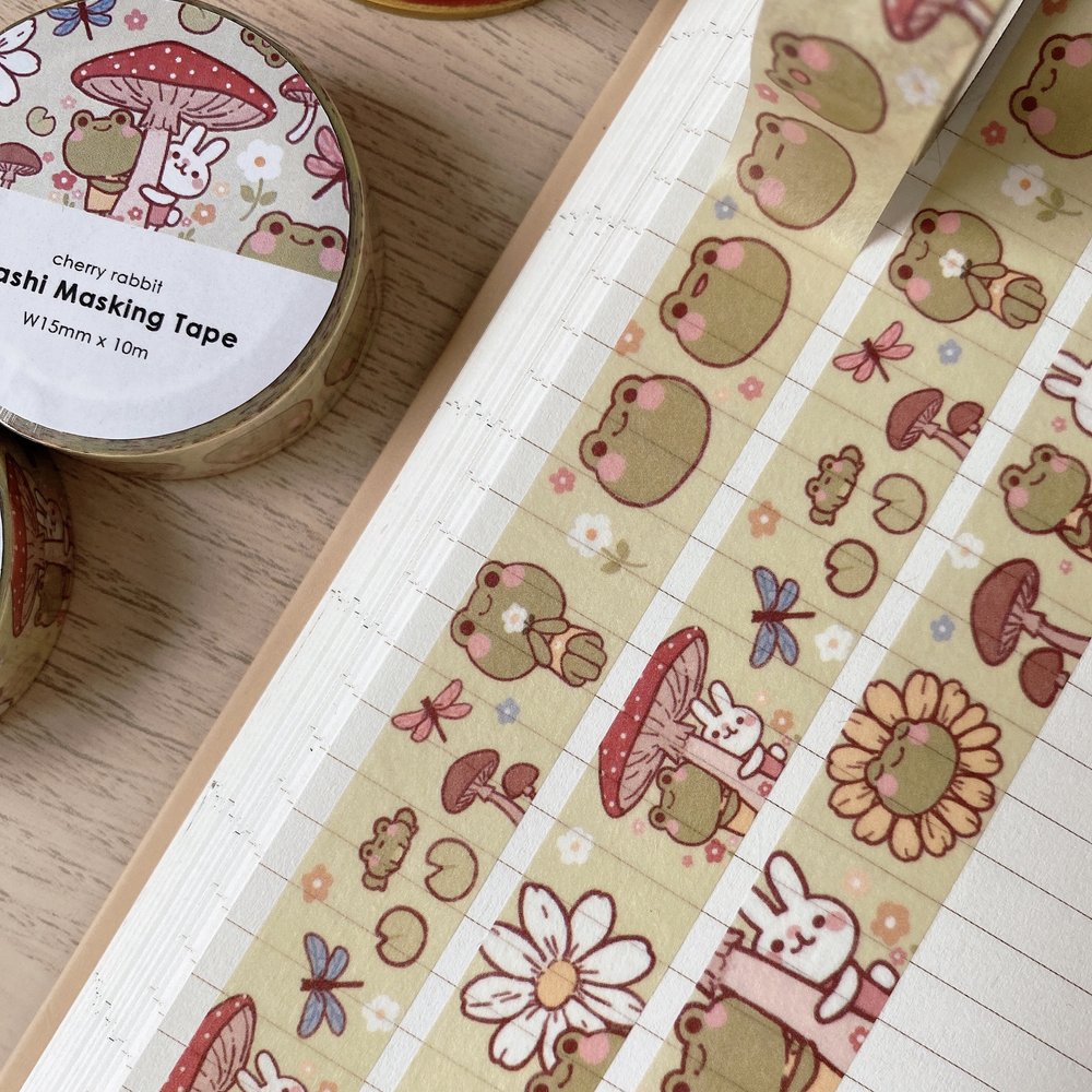 Cherry Rabbit Frog Friends Washi Tape