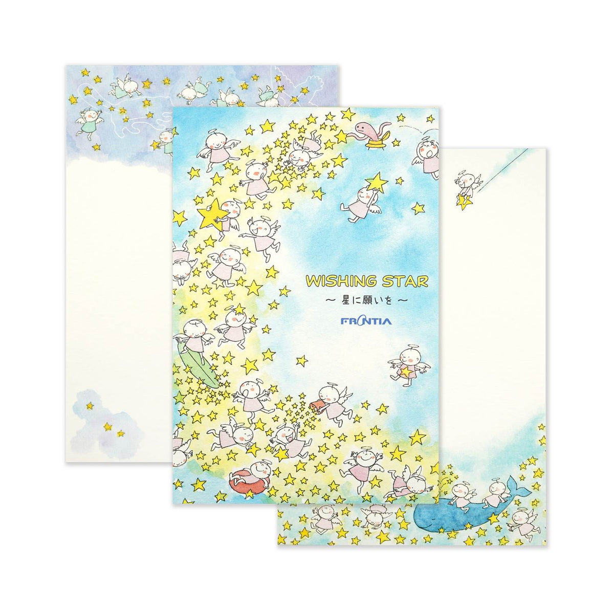 Postcards perfect for summer greetings such as summer greetings or late summer greetings. This is a postcard book that you can use by disassembling each sheet. 2 designs, 10 sheets in total. The design is adorable with Quu-chan playing in the starry Milky Way.
