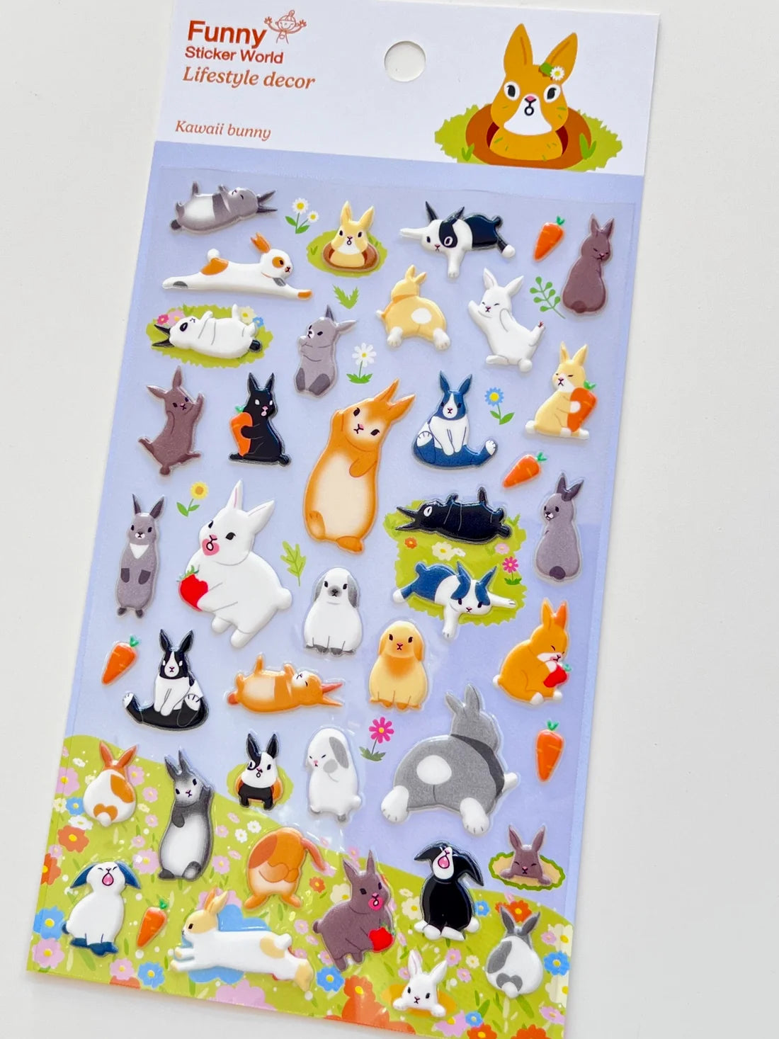 Funny Sticker World - Kawaii Bunny Puffy Sticker Sheet

Sweeten up your journal, planner, or craft projects with the Kawaii Bunny Puffy Sticker Sheet from Funny Sticker World. Filled with adorable bunny‑themed illustrations, this sheet brings a playful charm to any page.

Puffy sticker sheet
Includes 1 sticker sheet