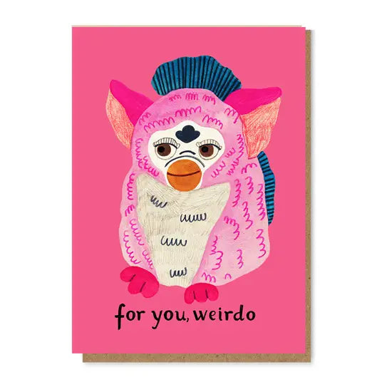 Indulge in the whimsical charm of the FURBY card from Daria Solak Illustrations. This A6 size greeting card is perfect for everyday use, making your sentiments stand out with a unique touch. Originating from hand-drawn illustrations, the design is printed locally on high-quality paper. Daria's love for coffee, colored pencils, and the elements of girls, animals, and food are evident in her work. Send a note of joy, appreciation, or just because with this delightful card.

A6
Blank Inside