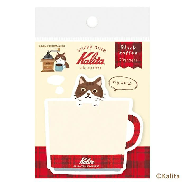 Inspired by the corporate philosophy of Kalita, a leading coffee equipment manufacturer—&nbsp;"A slightly better time, a perfectly timed moment"—
we’ve created the second edition of our original stationery to enjoy with your coffee.


We recommend these die-cut sticky notes when you want to add a word of advice in your daily life. The design of a cat leaping out of a coffee cup makes for a warm and cozy communication.
20 Sheets
Material: Japanese Paper