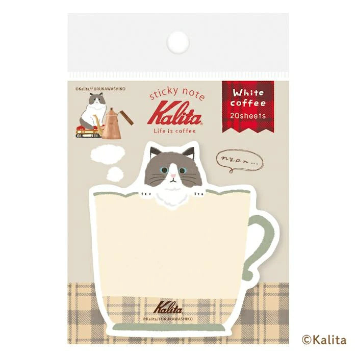 Inspired by the corporate philosophy of Kalita, a leading coffee equipment manufacturer—&nbsp;"A slightly better time, a perfectly timed moment"—
we’ve created the second edition of our original stationery to enjoy with your coffee.


We recommend these die-cut sticky notes when you want to add a word of advice in your daily life. The design of a cat leaping out of a coffee cup makes for a warm and cozy communication.
20 Sheets
Material: Japanese Paper