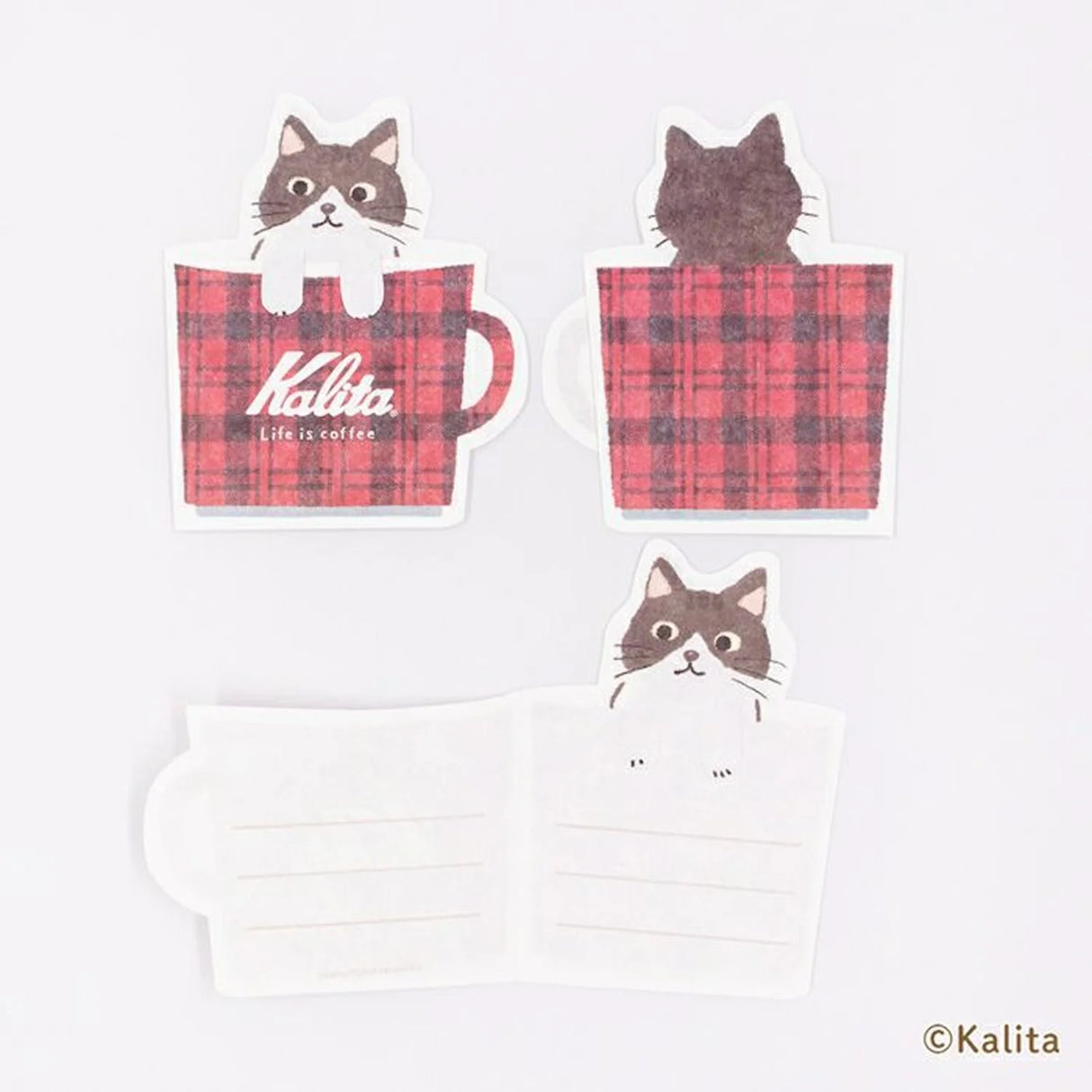 Inspired by the corporate philosophy of Kalita, a leading coffee equipment manufacturer—&nbsp;"A slightly better time, a perfectly timed moment"—
we’ve created the second edition of our original stationery to enjoy with your coffee.


This collection is designed to be enjoyed alongside your coffee moments. The cat's paw features a cutout, allowing it to be used as a seal-perfect for adding a sweet touch to a letter when giving a gift.
6 sheets of letter paper
Material: Japanese Paper