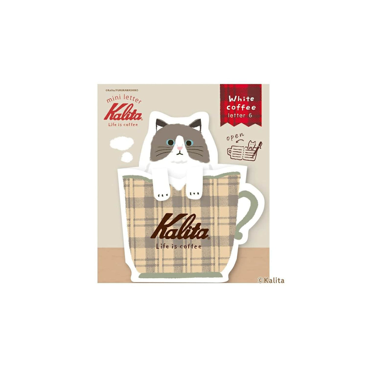 Inspired by the corporate philosophy of Kalita, a leading coffee equipment manufacturer—&nbsp;"A slightly better time, a perfectly timed moment"—
we’ve created the second edition of our original stationery to enjoy with your coffee.


This collection is designed to be enjoyed alongside your coffee moments. The cat's paw features a cutout, allowing it to be used as a seal-perfect for adding a sweet touch to a letter when giving a gift.
6 sheets of letter paper
Material: Japanese Paper