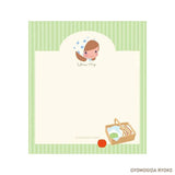 Introducing the cute memo pads from the wonderful artist Ryoko Yomogida's With Trip collection! It features a lovely girl character accompanied by her little animal friends as they adventure through the world. Choose from the various designs available to spread warmth one note at a time!