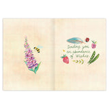 Gardener's Birthday Card

Inside verse: Sending you an abundance of wishes.&nbsp;

• Size: A6, 4.6" x 6.4"
• Illustrated by Katie Daisy
• Full-color inside
• Paired with a Brown Kraft envelope
• Printed in the USA on high-quality recycled post-consumer waste paper

About The Artist: Katie Daisy was raised by the birds and warm breezes of small-town Lindenwood, Illinois, brought up among the wildflowers with roots planted deeply in the natural world. She found her voice and honed her skills at the Minneapoli
