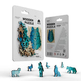 The Wolf Shaped Pocket Size Piecezz Wooden Puzzle is a fun and challenging animal shaped puzzle that is perfect for people .. The puzzle consists of 40 irregular wooden pieces that are shaped like a wolf.