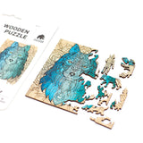 The Wolf Shaped Pocket Size Piecezz Wooden Puzzle is a fun and challenging animal shaped puzzle that is perfect for people .. The puzzle consists of 40 irregular wooden pieces that are shaped like a wolf.