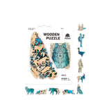 The Wolf Shaped Pocket Size Piecezz Wooden Puzzle is a fun and challenging animal shaped puzzle that is perfect for people .. The puzzle consists of 40 irregular wooden pieces that are shaped like a wolf.