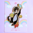 This awesome Astronaut Cat patch features a tuxedo cat with a helmet and rocket ship playing with some planets.

Beautifully woven with multi coloured threads, this fabulous patch with brighten up any coat, bag or hat!

Measurements: 64mm x 110mm