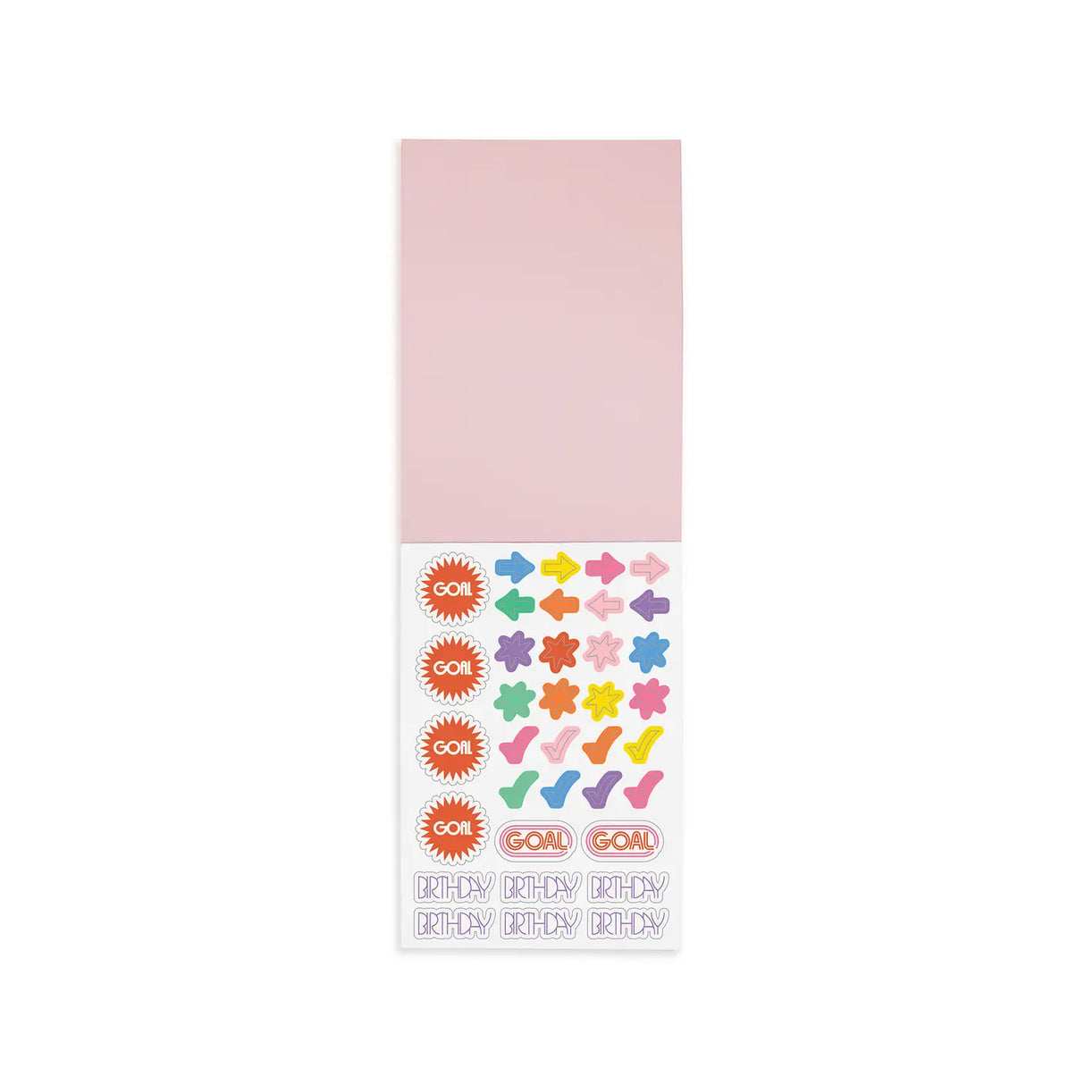 You’ve got goals. We’ve got stickers. This book includes 35 pages of goal-oriented stickers!

The details-
4 in. x 6 in.
100GSM wood-free paper
Acetate cover
7 pages fun different designs
35 pages total