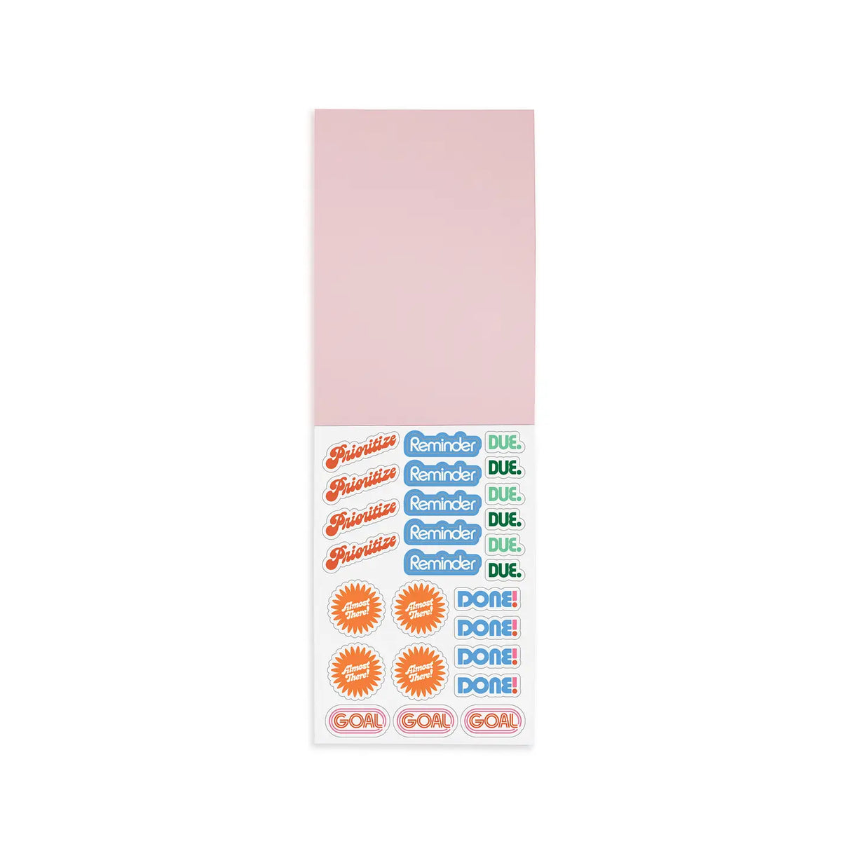 You’ve got goals. We’ve got stickers. This book includes 35 pages of goal-oriented stickers!

The details-
4 in. x 6 in.
100GSM wood-free paper
Acetate cover
7 pages fun different designs
35 pages total