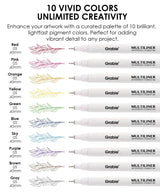 Grabie Waterproof Multiliner Drawing Pens - Multicolor

Define your world in detail with the Grabie 20 Multiliner Drawing Pen Set. This is the definitive collection engineered for artists, illustrators, and designers who demand professional, lasting results. We've combined 10 essential black line work tools and 10 brilliant color fineliners into a single, comprehensive set, empowering you to create everything from intricate sketches to vibrant, archival masterpieces.