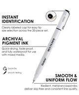 Grabie Waterproof Multiliner Drawing Pens - Multicolor

Define your world in detail with the Grabie 20 Multiliner Drawing Pen Set. This is the definitive collection engineered for artists, illustrators, and designers who demand professional, lasting results. We've combined 10 essential black line work tools and 10 brilliant color fineliners into a single, comprehensive set, empowering you to create everything from intricate sketches to vibrant, archival masterpieces.