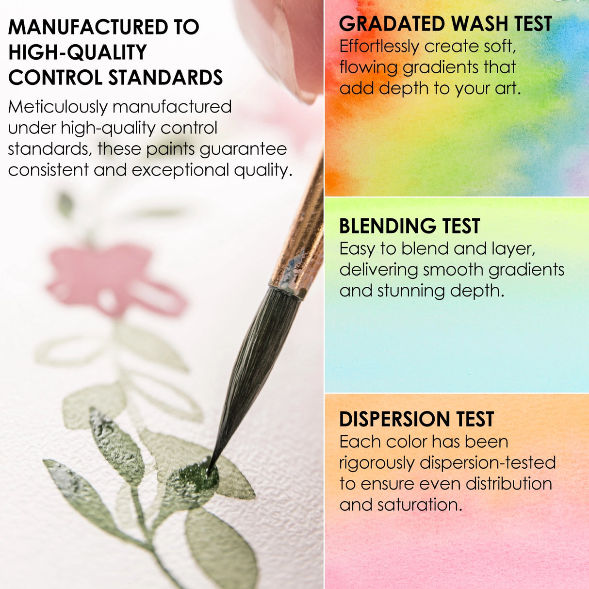 Comprehensive Color Range - Features 50 meticulously curated colors for smooth blending and rich tonal variety, ideal for daily use and diverse artistic projects. &nbsp;

Exceptional Quality - Crafted with vibrant, high-grade pigments for clarity and brilliance, ensuring true colors and effortless blending for both beginners and experienced artists.

All-in-One Set - Includes everything you need—six detail brushes, a water brush pen, a nylon flat brush, a swatch sheet, and a sponge—ensuring you have all the