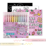 Unleash your creativity with the Grable Bold &amp; Bright Coloring Kit! This collection is your all-in-one artistic adventure, combining smooth, vibrant acrylic gel pens with high-quality themed coloring books. Whether you are an experienced colorist or just starting out, this kit provides everything you need to transform your drawings, journals, and crafts into dazzling, colorful masterpieces. Get ready to experience true color with unmatched performance.
