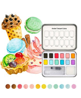 INDULGE YOUR CREATIVITY
Treat yourself to the sweetest watercolor adventure and build a colorful haven for your imagination. This delightful bundle comes with our custom 12-color Dessert palette and a whimsical coloring book featuring 15 pages of mouth-watering treats—from stacked pancakes and boba tea to elegant tiered cakes and delicate macarons. Bring these cozy, bakery-inspired scenes to life and watch your skills flourish!

A SWEET SETTING FOR CREATIVE ARTISTS
Embark on a delicious creative journey wit