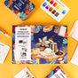 IDEAL SETTING FOR VERSATILE ARTISTS
Embark on a practical creative adventure with our meticulously curated Essential-Themed watercolor gift set. This collection features a watercolor pocket set boasting 12 essential hues, each chosen to reflect the versatility needed for all subjects—from still life to simple landscapes. Accompanied by an intricately illustrated 15-sheet watercolor coloring book, focused on daily essentials and core techniques, this ensemble invites you to explore the fundamentals of waterc