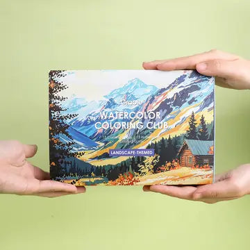 Grabie Watercolor Coloring Club Box - Landscape

A Landscape Coloring Journey – Perfect for nature lovers! This bundle includes a portable watercolor set and a beautifully illustrated coloring book, ideal for all skill levels. Enjoy a relaxing coloring experience.

Perfect Pairing for Nature Lovers – Thoughtfully designed, this set features a 12-color watercolor pocket set, curated with shades that capture the essence of nature, and a 15-sheet, 140LB landscape-themed watercolor coloring book. 