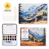 Grabie Watercolor Coloring Club Box - Landscape

A Landscape Coloring Journey – Perfect for nature lovers! This bundle includes a portable watercolor set and a beautifully illustrated coloring book, ideal for all skill levels. Enjoy a relaxing coloring experience.

Perfect Pairing for Nature Lovers – Thoughtfully designed, this set features a 12-color watercolor pocket set, curated with shades that capture the essence of nature, and a 15-sheet, 140LB landscape-themed watercolor coloring book. 