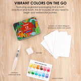 Grabie Watercolor Coloring Club Box - Landscape

A Landscape Coloring Journey – Perfect for nature lovers! This bundle includes a portable watercolor set and a beautifully illustrated coloring book, ideal for all skill levels. Enjoy a relaxing coloring experience.

Perfect Pairing for Nature Lovers – Thoughtfully designed, this set features a 12-color watercolor pocket set, curated with shades that capture the essence of nature, and a 15-sheet, 140LB landscape-themed watercolor coloring book. 