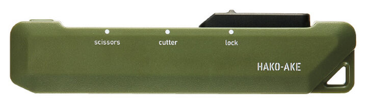 A handy pair of scissors with dual purposes!

Utilizes a sliding mechanism that doesn't require a covering.
By gently squeezing the handle and sliding it, you can instantly switch between "Cutter mode" and "Scissors mode" with one hand.

The "Cutter mode" allows opening cardboard boxes with the 3mm blade while the main blades are closed.

The "Scissors mode" allows cutting PP bands or clothing tags.

Allows easy opening by aligning the guide at the front of case to to cardboard box.

Features a strap hole f