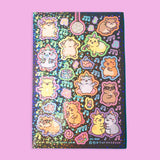 🐢 Our Kiss Cut Sticker Sheets are 4 inches by 6 inches and include one (1) sheet per package, with 10 to 20 individual waterproof, stickers on each.&nbsp;

🐢 Each sheet is enclosed in a sleeve with an art backing card and are retail-ready!

🐢 Stick them on water bottles, laptops, cars, coolers, helmets, skateboards, or just about any flat surface you can think of.&nbsp;