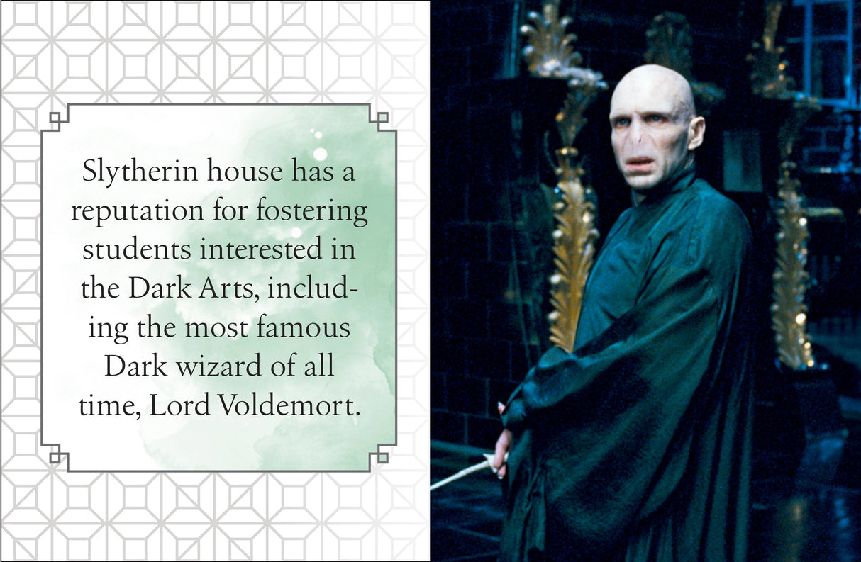 Go behind the scenes of the beloved Harry Potter films and discover all things Slytherin! Meet famous—and infamous—students and staff, explore key locations like the Chamber of Secrets, and learn everything there is to know about the house known for its cunning, ambition, and connection to the Dark Arts. 

One of a new line of collectible pocket-size art books on the Harry Potter films, this book about Slytherin house features exciting artwork and behind-the-scenes facts in a fun, readable miniature size. F