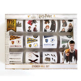Caja con rollo de pegatinas de Harry Potter